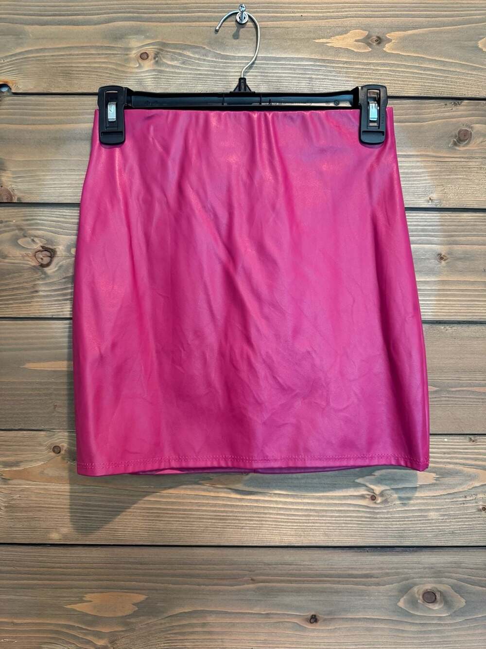 Better Be Pink Faux Leather Mini Skirt Size S